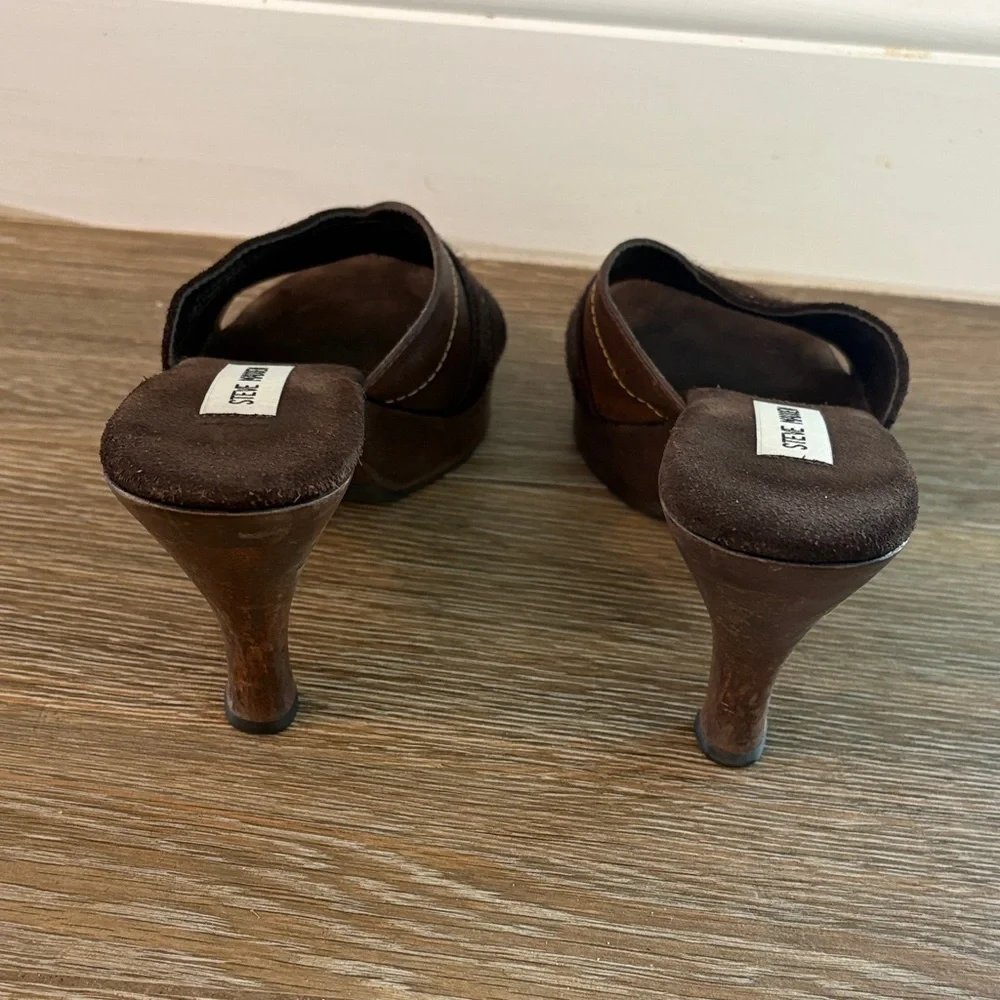 Steve Madden Dark Brown Heeled Mules - Picture 8 of 8